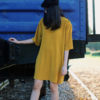 AYNIRISM Mustard yellow pleat dress เดรสอัดพลีทสีเหลือง